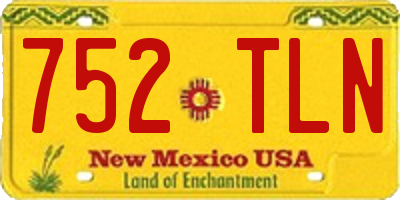 NM license plate 752TLN