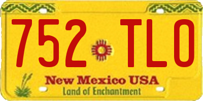 NM license plate 752TLO