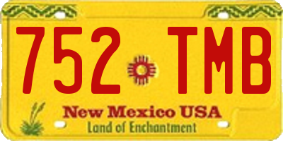 NM license plate 752TMB