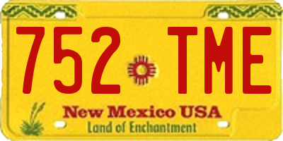 NM license plate 752TME