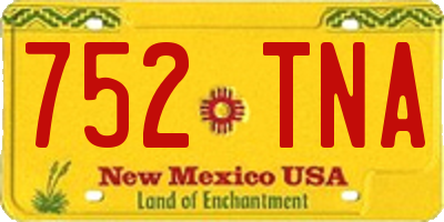 NM license plate 752TNA