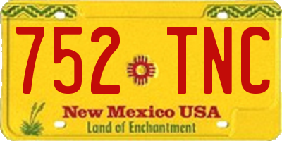 NM license plate 752TNC