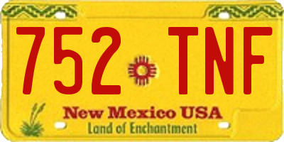 NM license plate 752TNF