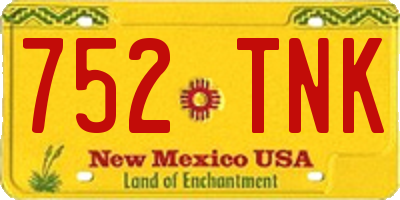 NM license plate 752TNK