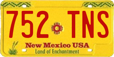NM license plate 752TNS