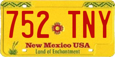 NM license plate 752TNY