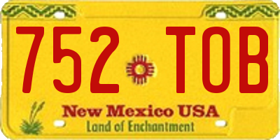 NM license plate 752TOB