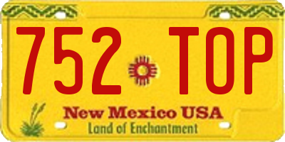 NM license plate 752TOP