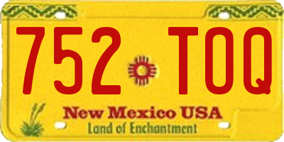 NM license plate 752TOQ