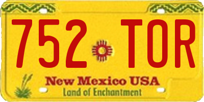 NM license plate 752TOR