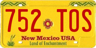 NM license plate 752TOS