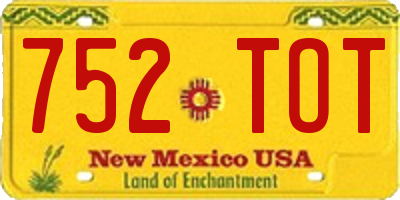 NM license plate 752TOT