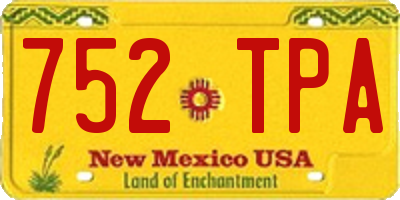 NM license plate 752TPA