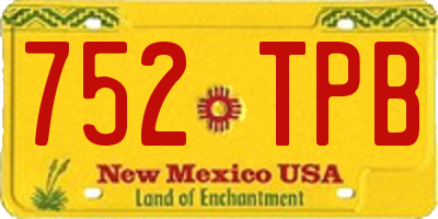 NM license plate 752TPB