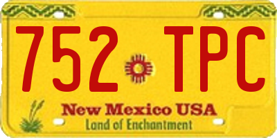 NM license plate 752TPC