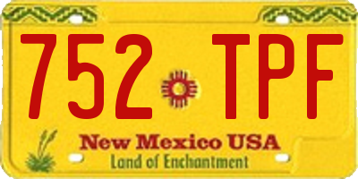 NM license plate 752TPF