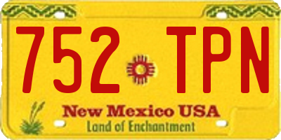 NM license plate 752TPN