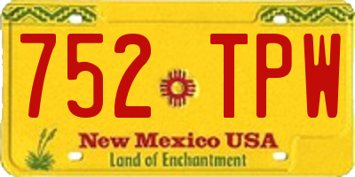 NM license plate 752TPW