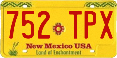 NM license plate 752TPX