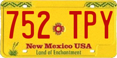 NM license plate 752TPY