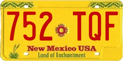 NM license plate 752TQF
