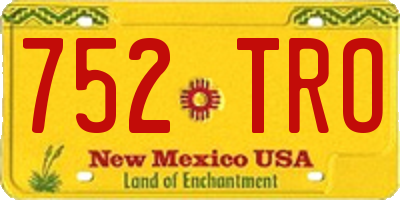 NM license plate 752TRO