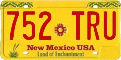 NM license plate 752TRU