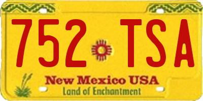 NM license plate 752TSA