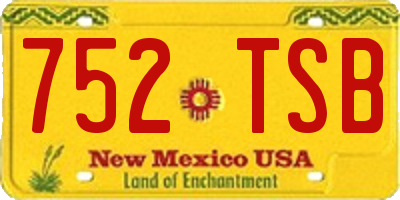 NM license plate 752TSB