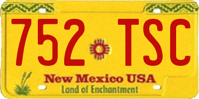 NM license plate 752TSC