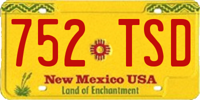 NM license plate 752TSD