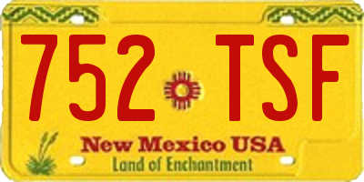 NM license plate 752TSF