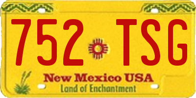 NM license plate 752TSG