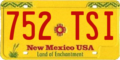 NM license plate 752TSI