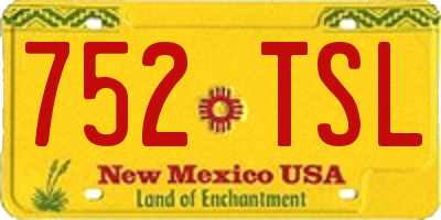 NM license plate 752TSL