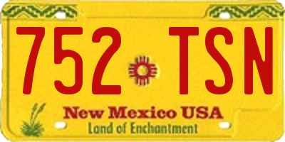 NM license plate 752TSN