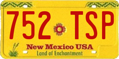NM license plate 752TSP