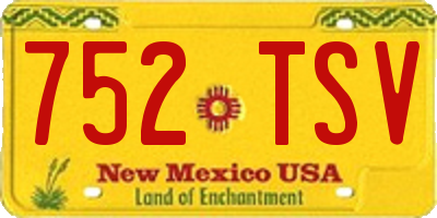NM license plate 752TSV