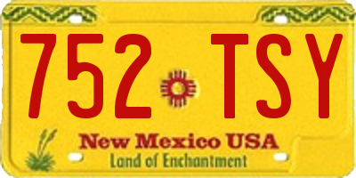 NM license plate 752TSY