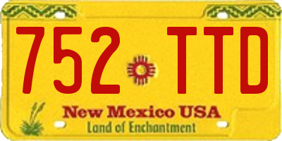 NM license plate 752TTD