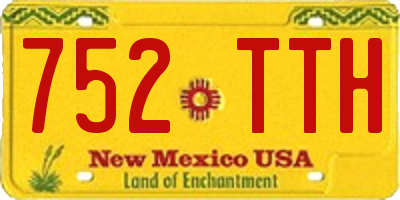 NM license plate 752TTH