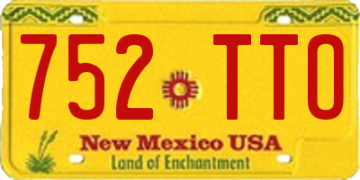 NM license plate 752TTO