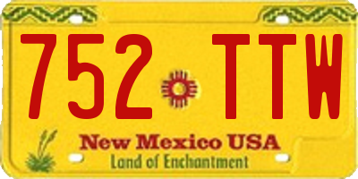 NM license plate 752TTW
