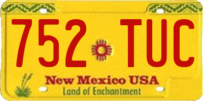 NM license plate 752TUC