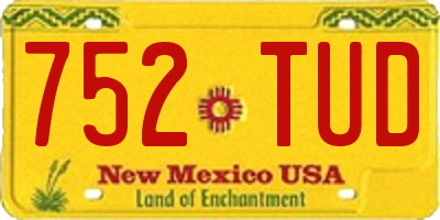 NM license plate 752TUD