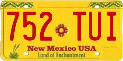 NM license plate 752TUI