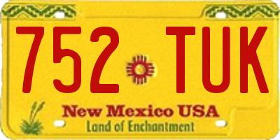 NM license plate 752TUK