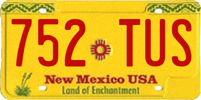 NM license plate 752TUS