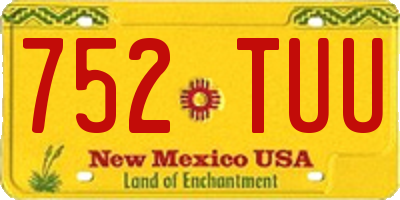 NM license plate 752TUU