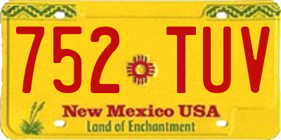 NM license plate 752TUV